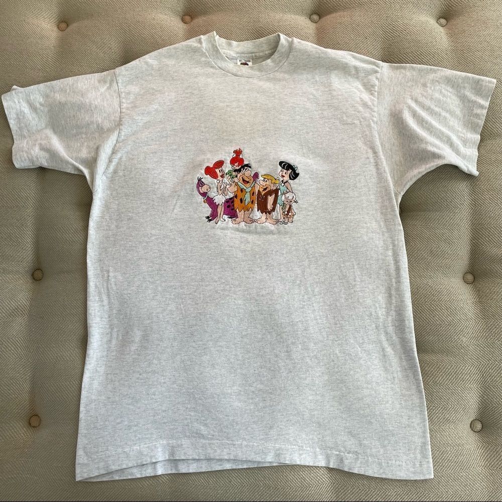 Vintage Flintstones Embroidered Tshirt Single Stitch Fruit of the Loom XL - Picture 3 of 5